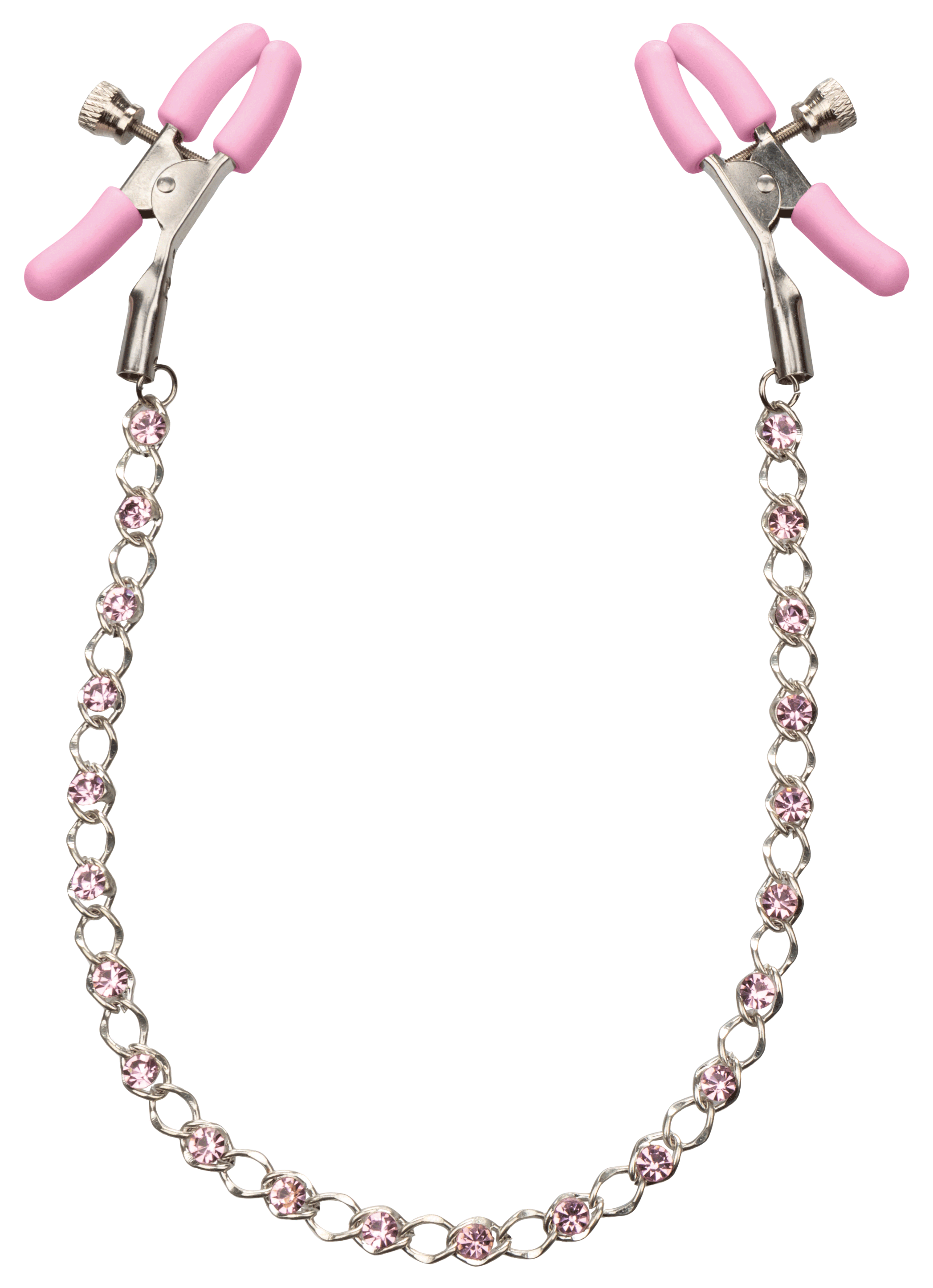 Nipple Play Crystal Chain Nipple Clamps - Pink Luxe Ember Essentials