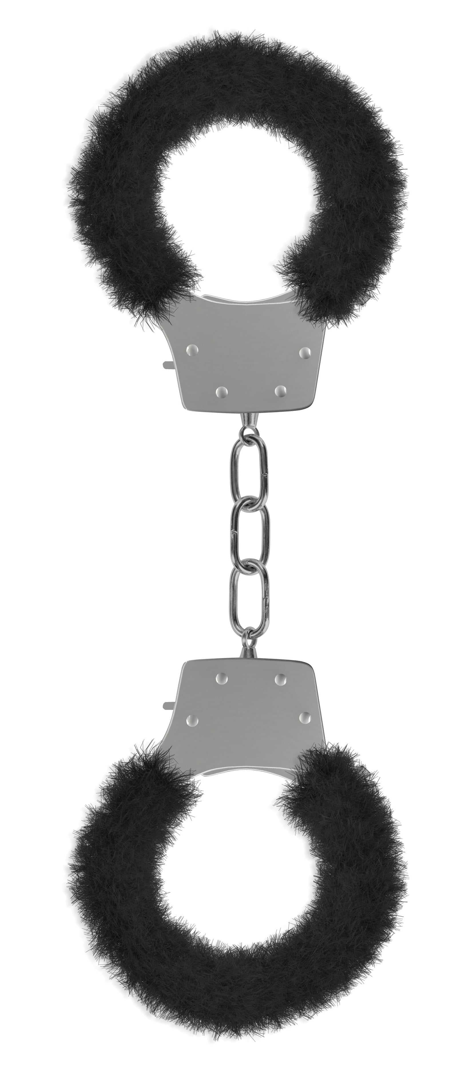 Pleasure Furry Handcuffs - Black Luxe Ember Essentials