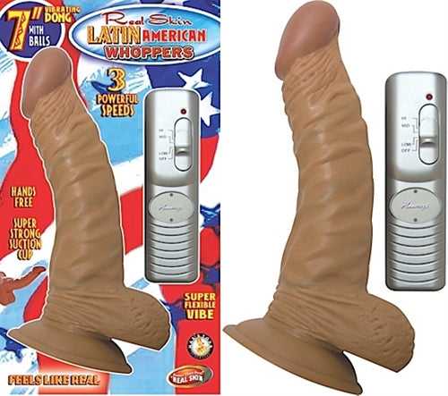 Latin American Whoppers 7inch Vibrating Dong With Balls-Latin Luxe Ember Essentials
