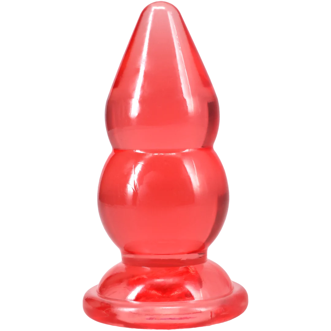 "Crystal Jellies - Double Pop Plug - 6 Inch Pink DJ0288-95-CD"