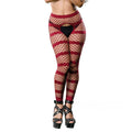 Horizontal Stripes Mesh Crotchless Leggings - One Size- Burgandy Luxe Ember Essentials