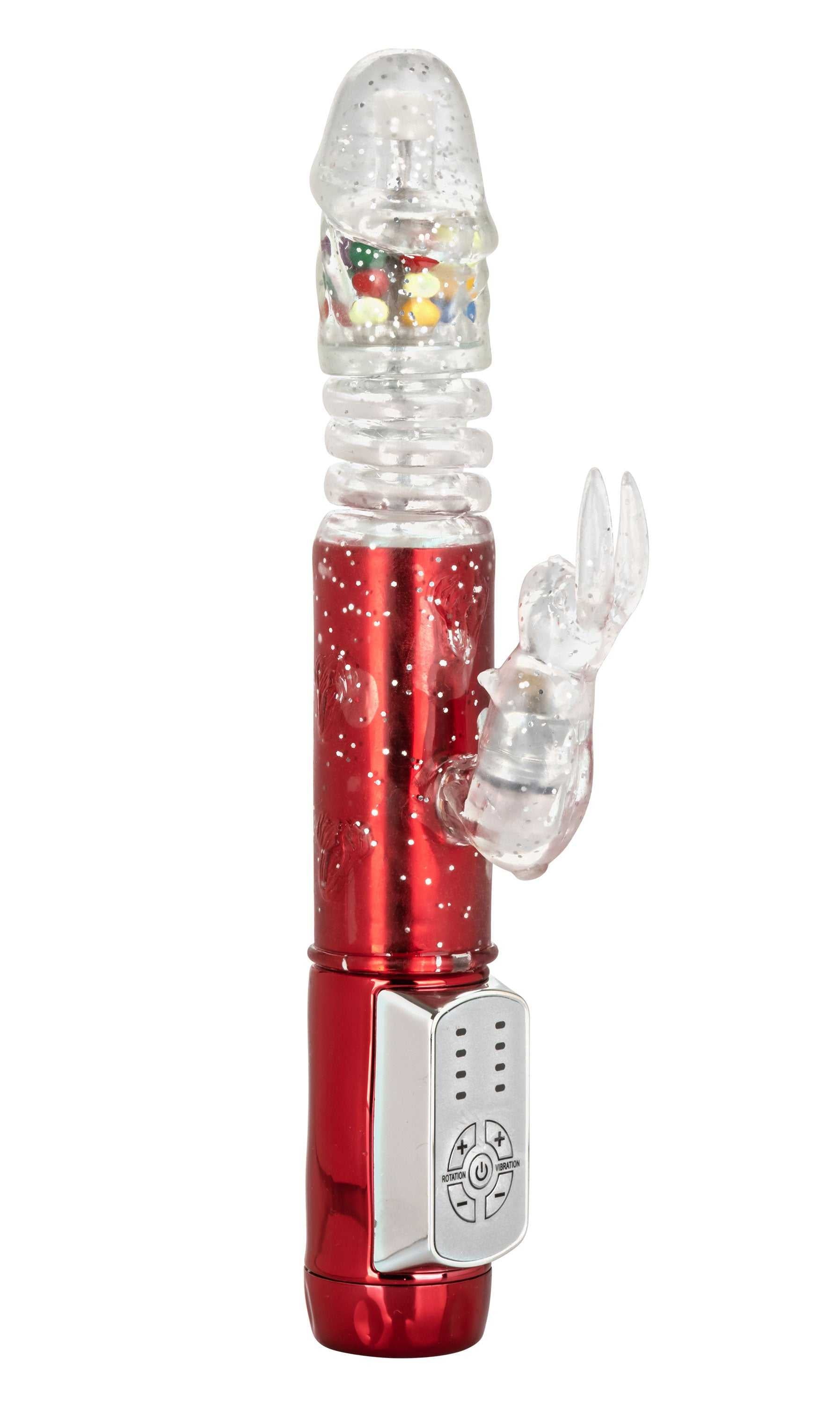 Naughty Bits Cumball Machine Thrusting Jack Rabbit Vibrator - Red Luxe Ember Essentials