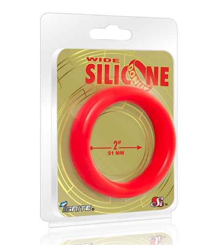 Wide Silicone Donut - Red - 2-Inch Diameter Luxe Ember Essentials