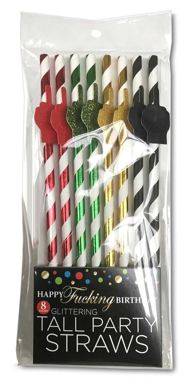 Happy Fucking Birthday Tall Party Straws Luxe Ember Essentials