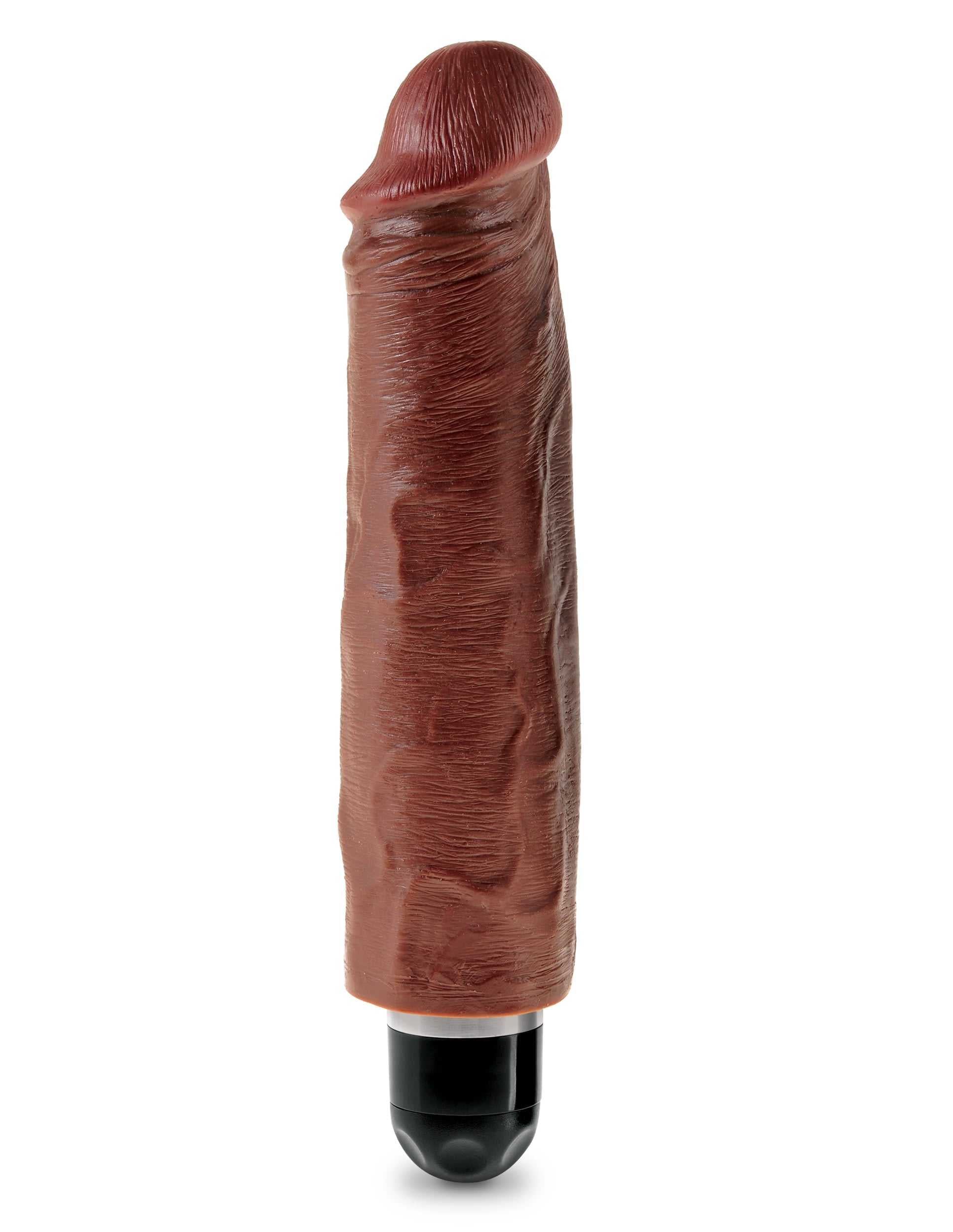 King Cock 7 Inch Vibrating Stiffy - Brown Luxe Ember Essentials