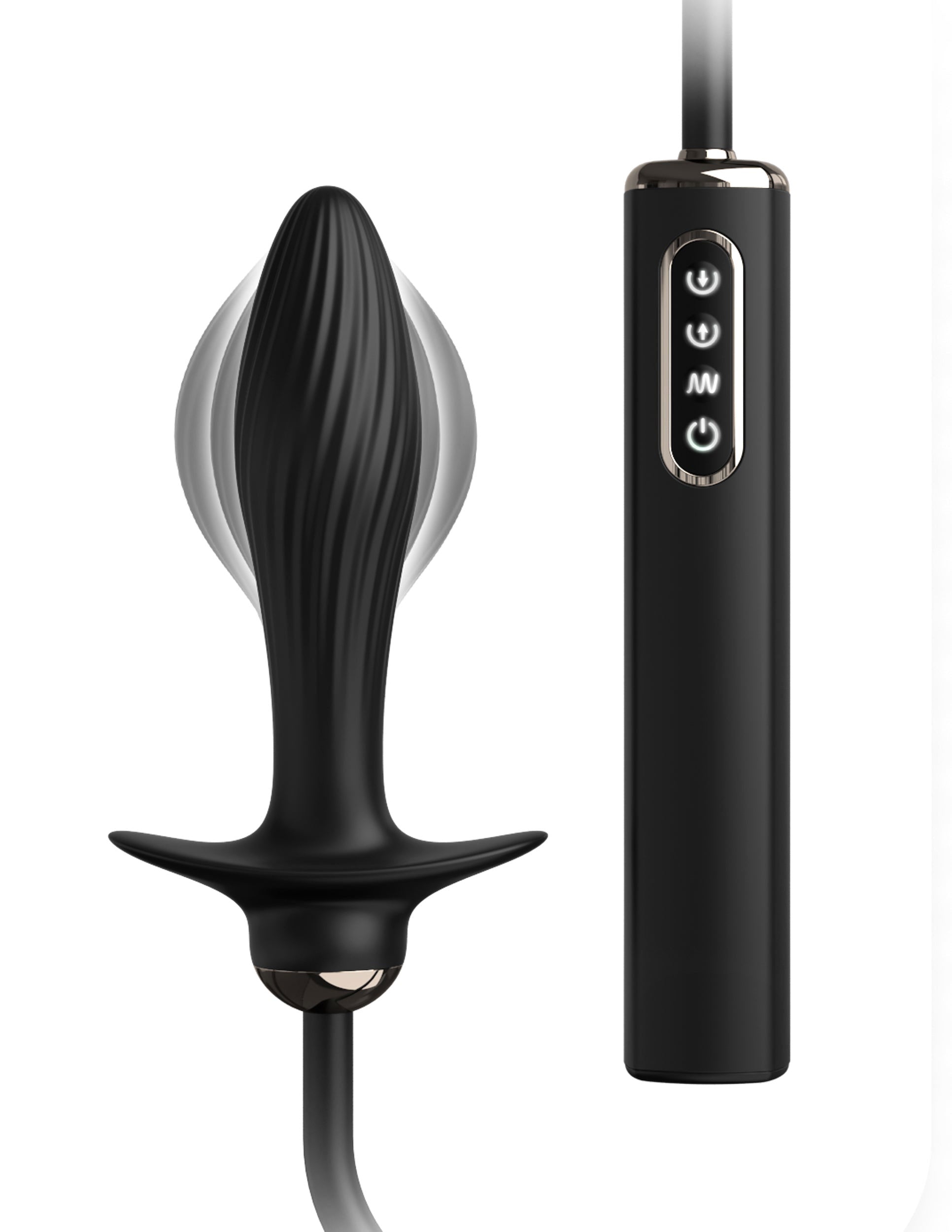 Anal Fantasy Elite Auto-Throb Inflatable Vibrating Plug - Black Luxe Ember Essentials