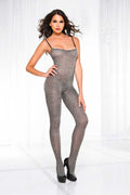 Metallic Python Look Bodysuit - One Size - - Silver Luxe Ember Essentials