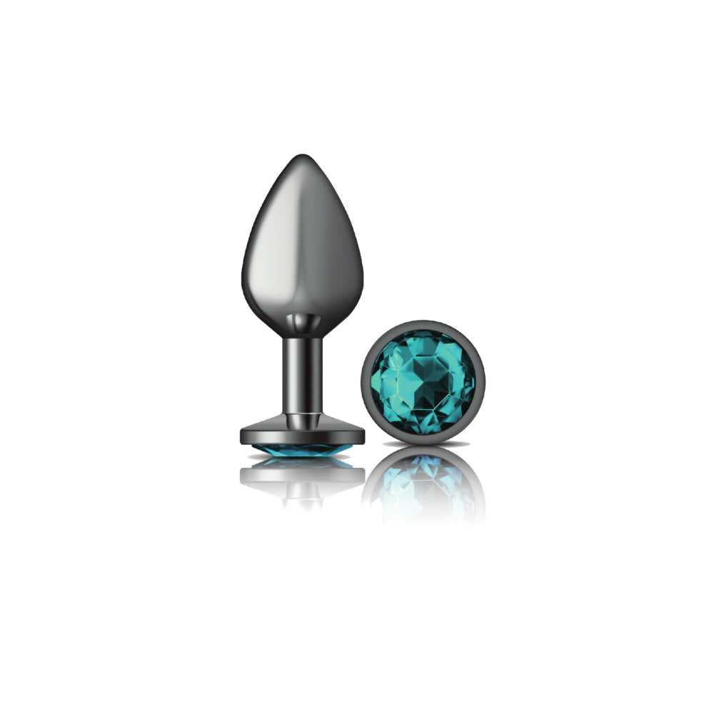Teal Round Gem Gunmetal Metal Plug - Md Luxe Ember Essentials