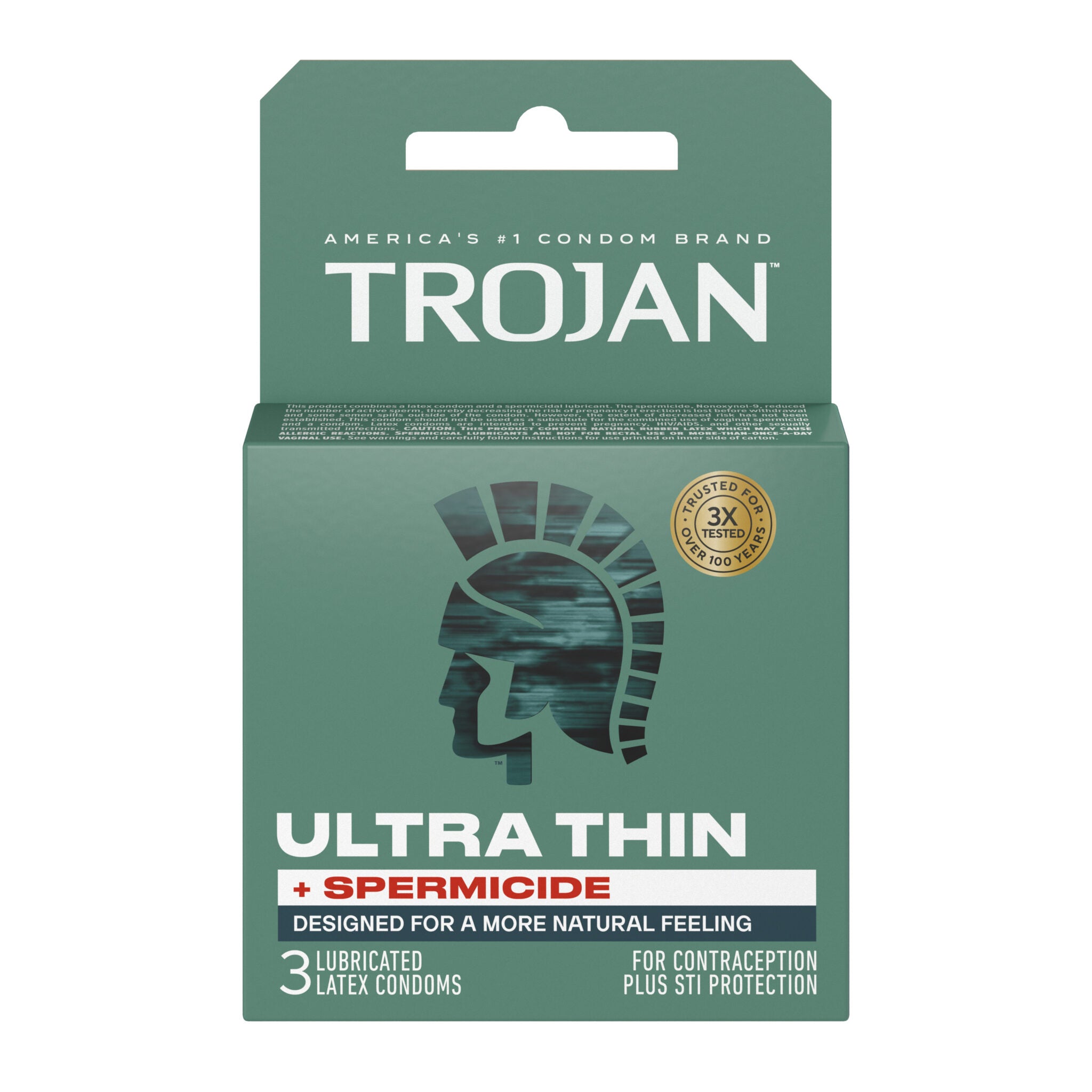 "Trojan Ultra Thin Armor Spermicidal Condoms - 3 Pack TJ92720"