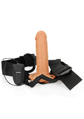 Vibrating Hollow Strapon Without Balls 6 Inch - Balls 6 Inch - Tan Luxe Ember Essentials