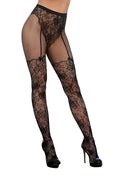 Knitted Lace Garterhose - One Size - Black Luxe Ember Essentials