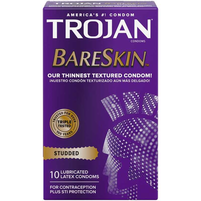 Trojan Studded Bareskin - 10 Pack Luxe Ember Essentials
