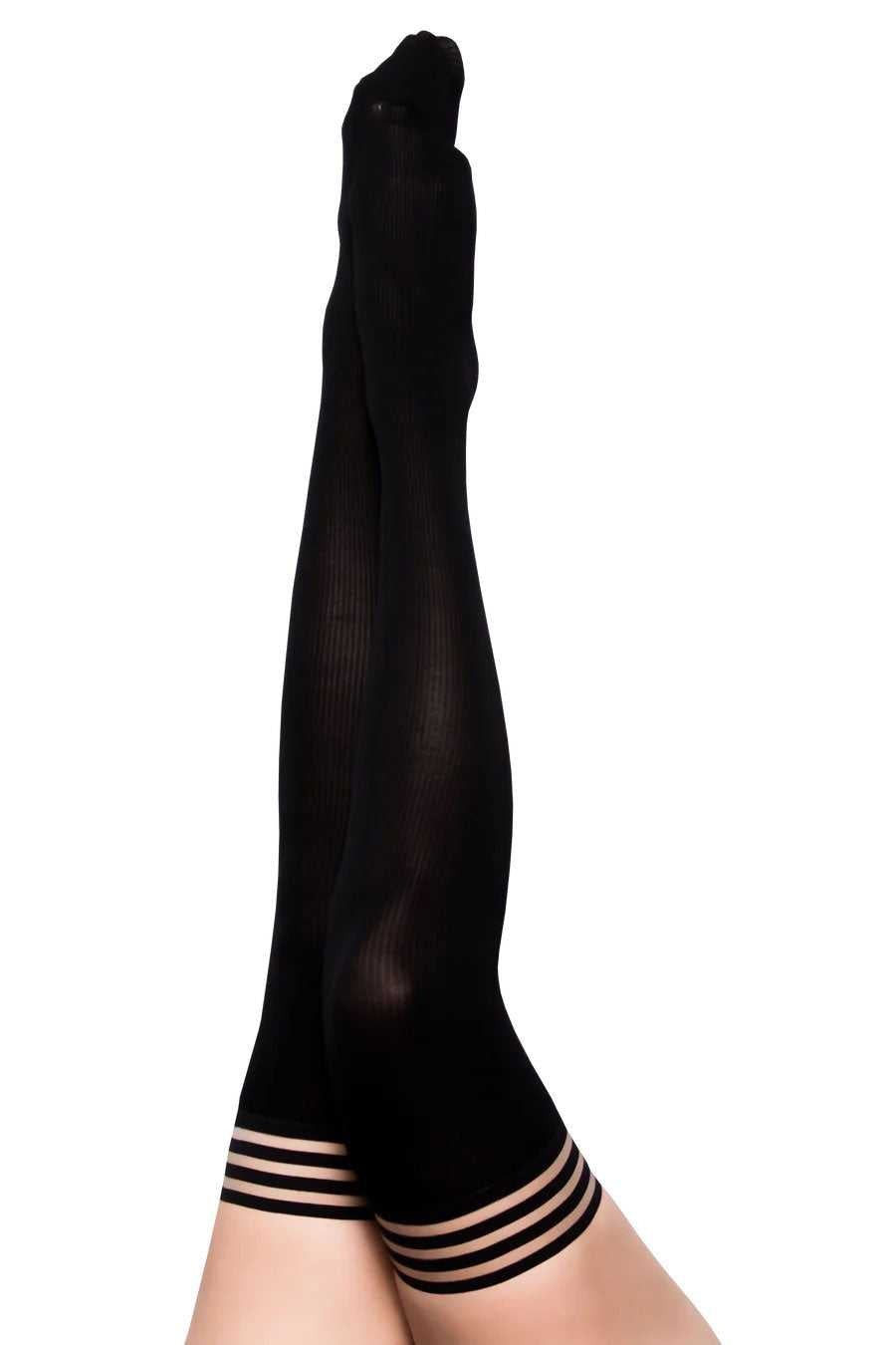 Dana Lynn - Ribbed Thigh High - Size a - Black Luxe Ember Essentials