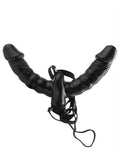 Fetish Fantasy Series Vibrating Double Delight Strap-on - Black Luxe Ember Essentials