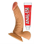 All American Whoppers 6.5-Inch Curved Dong With Balls Lube -Flesh Luxe Ember Essentials