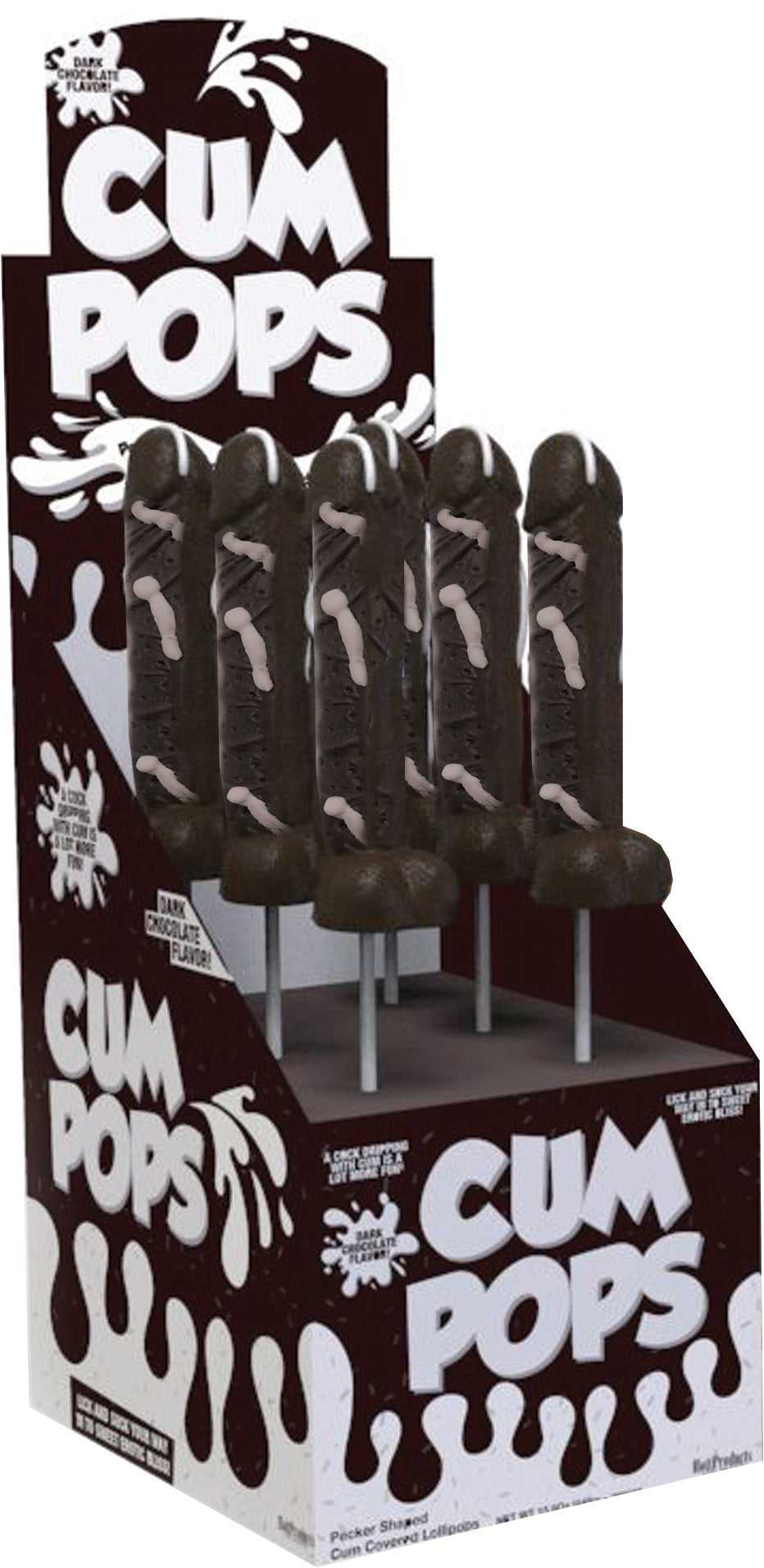Cum Cock Pops - Dark Chocolate - 6 Piece P.O.P. Display Luxe Ember Essentials