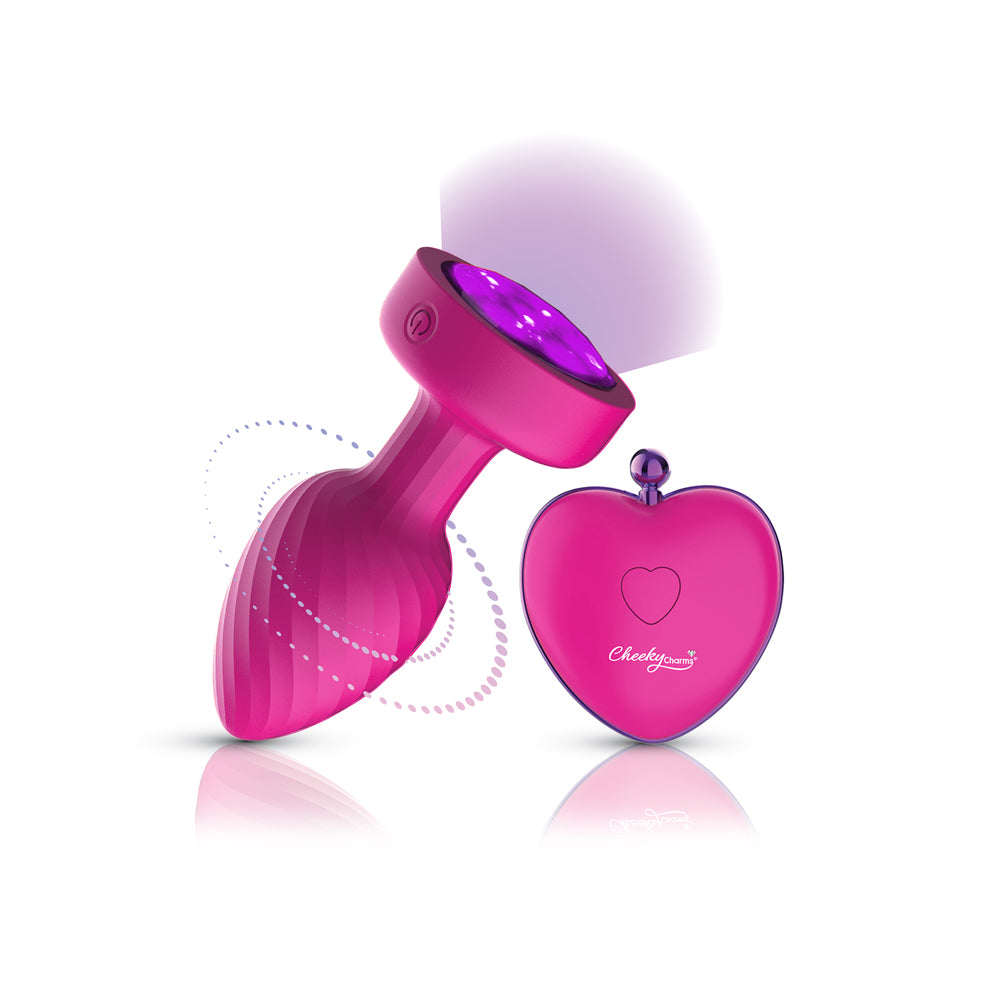 "Twila Twirling Purple Gem Light Up Vibrating Plug With Pnk Heart Remote VB-CC9159"