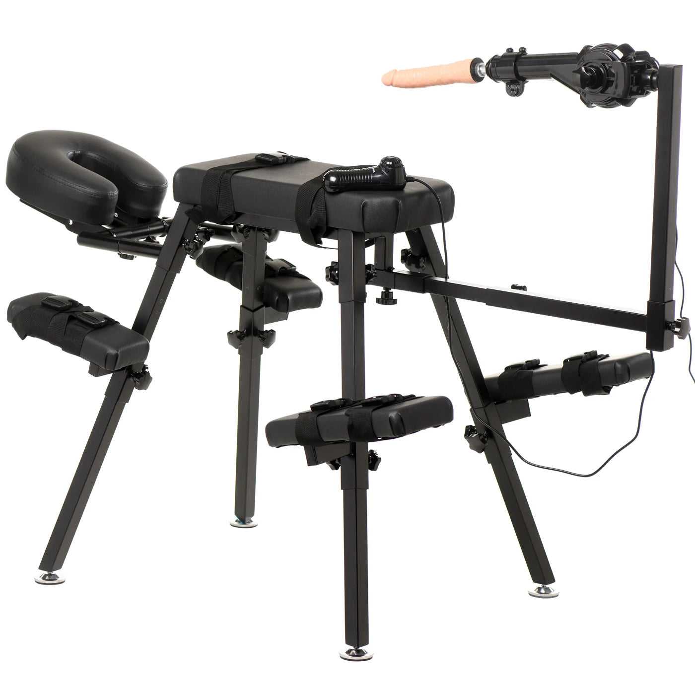 Obedience Bench With Sex Machine - Black Luxe Ember Essentials
