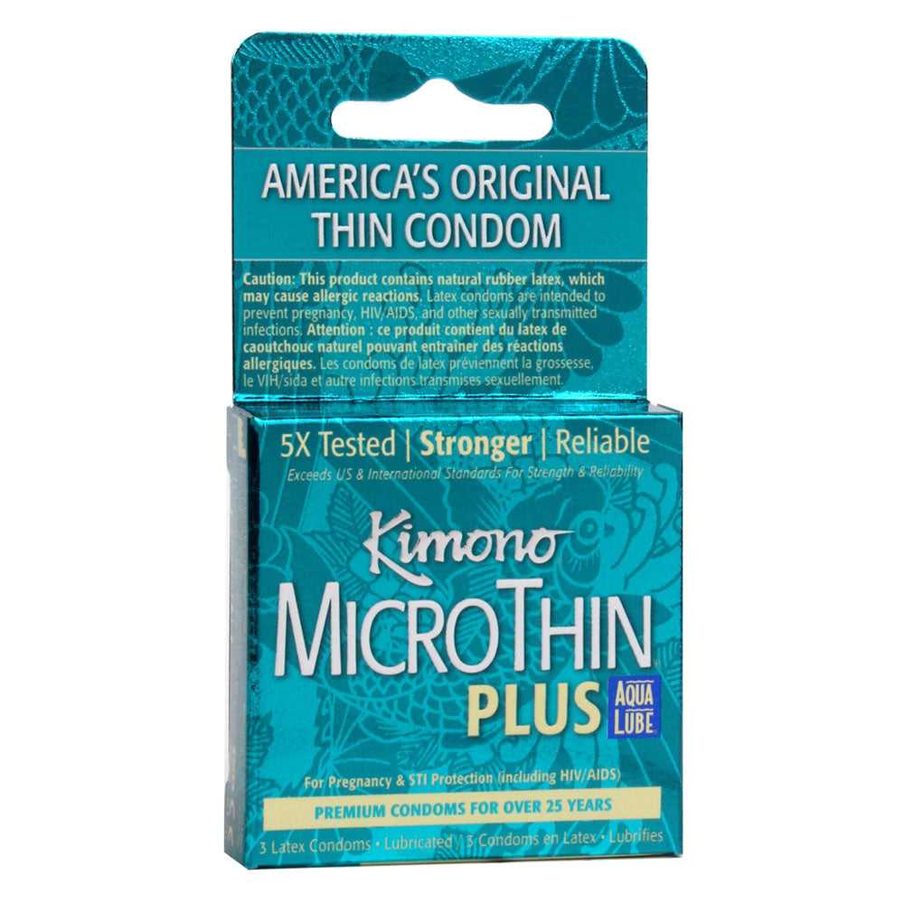 Kimono Microthin Plus Aqua Lube - 3 Pack Luxe Ember Essentials