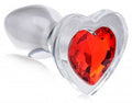 Red Heart Gem Glass Anal Plug - Small Luxe Ember Essentials