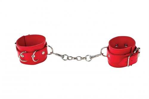 Leather Cuffs for Hands and Ankles - Red Luxe Ember Essentials