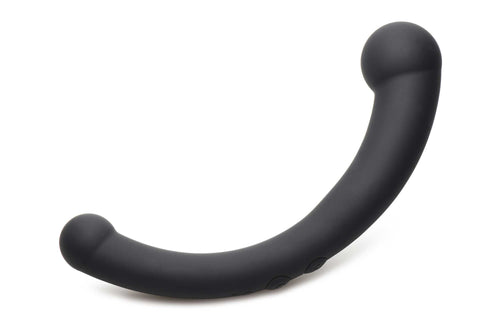 10x Vibra-Crescent Silicone Dual Ended Dildo - Black Luxe Ember Essentials