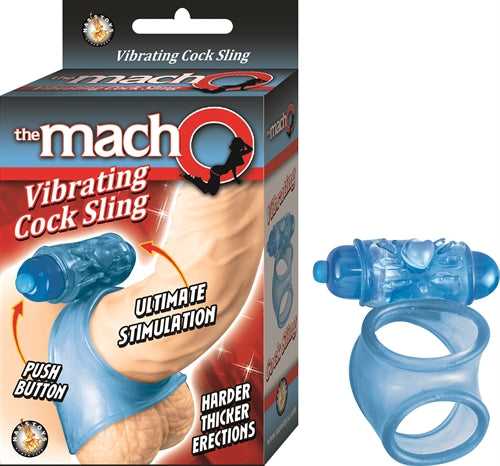 Macho Vibrating Cock Sling - Blue Luxe Ember Essentials
