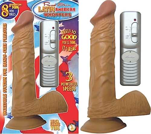 Latin American Whoppers 8inch Vibrating Dong With Balls-Latin Luxe Ember Essentials