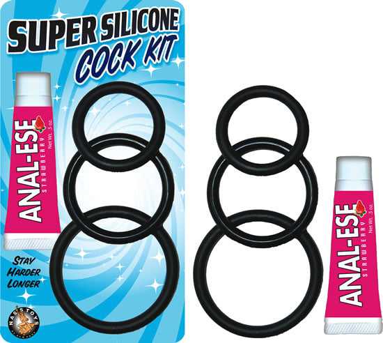 Super Silicone Cock Kit - Black Luxe Ember Essentials