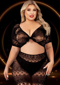 2 Piece Crop Top and Skirt Set - Queen Size - Black Luxe Ember Essentials