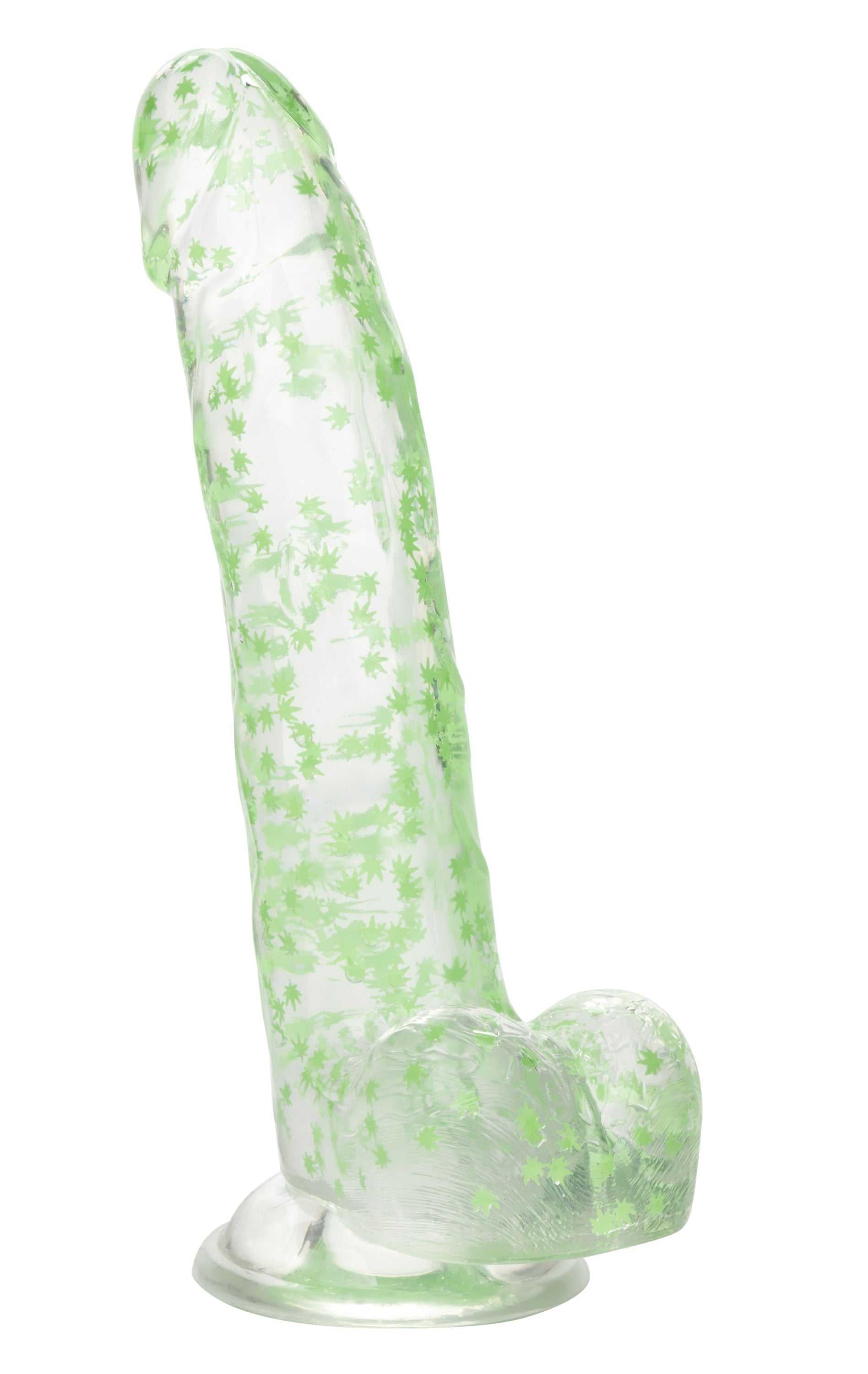 Naughty Bits I Leaf Dick Glow-in-the-Dark Weed Leaf Dildo - Glow in the Dark Luxe Ember Essentials
