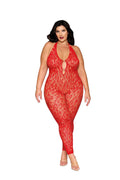 Rhinestone Bodystocking Dmnd - Queen Size - Poinsettia Luxe Ember Essentials