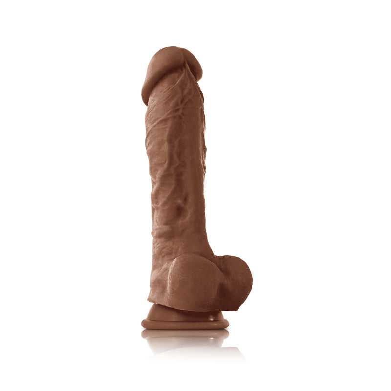 Colours - Pleasures - 8" Dildo - Brown Luxe Ember Essentials