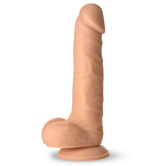 Easy Riders 7" Silicone Dildo With Balls - Light Luxe Ember Essentials