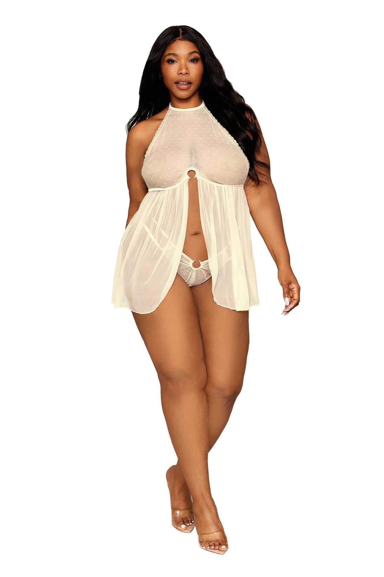 Babydoll and G-String - Queen Size - Daffodil Luxe Ember Essentials