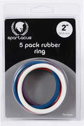 Rubber Cock Ring 5 Pack - 2 Inches - Rainbow Luxe Ember Essentials