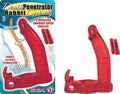 Double Penetrator Rabbit Cock Ring - Red Luxe Ember Essentials