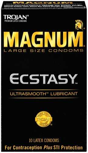 Trojan Magnum Ecstasy Ultrasmooth - 10 Pack Luxe Ember Essentials