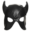 Dungeon Demon Bondage Hood With Horns - Black Luxe Ember Essentials