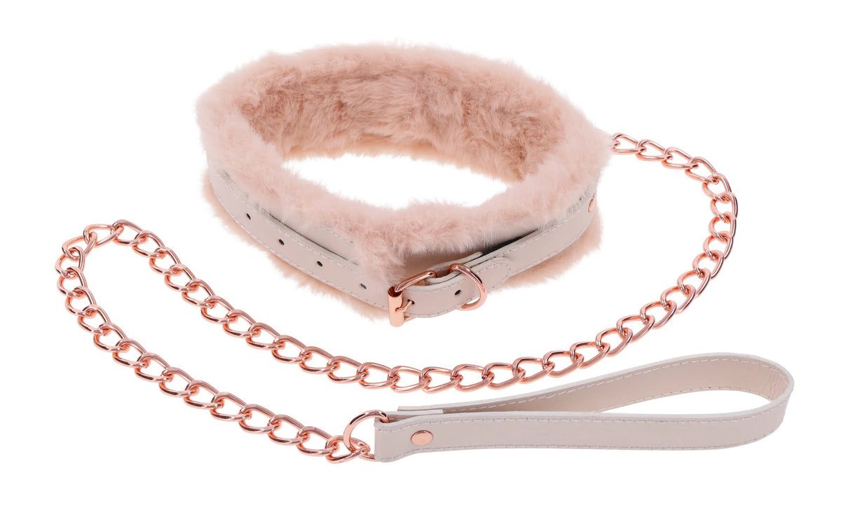 "Peaches N Creame Fur Collar and Leash - Pink SS09962"
