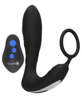 E-Stimulation and Vibration Butt Plug With Cock Ring and Wireless Remote Control - Black Luxe Ember Essentials