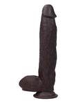 Real Skin 12 Dual Layer Dildo - Dark Brown Luxe Ember Essentials