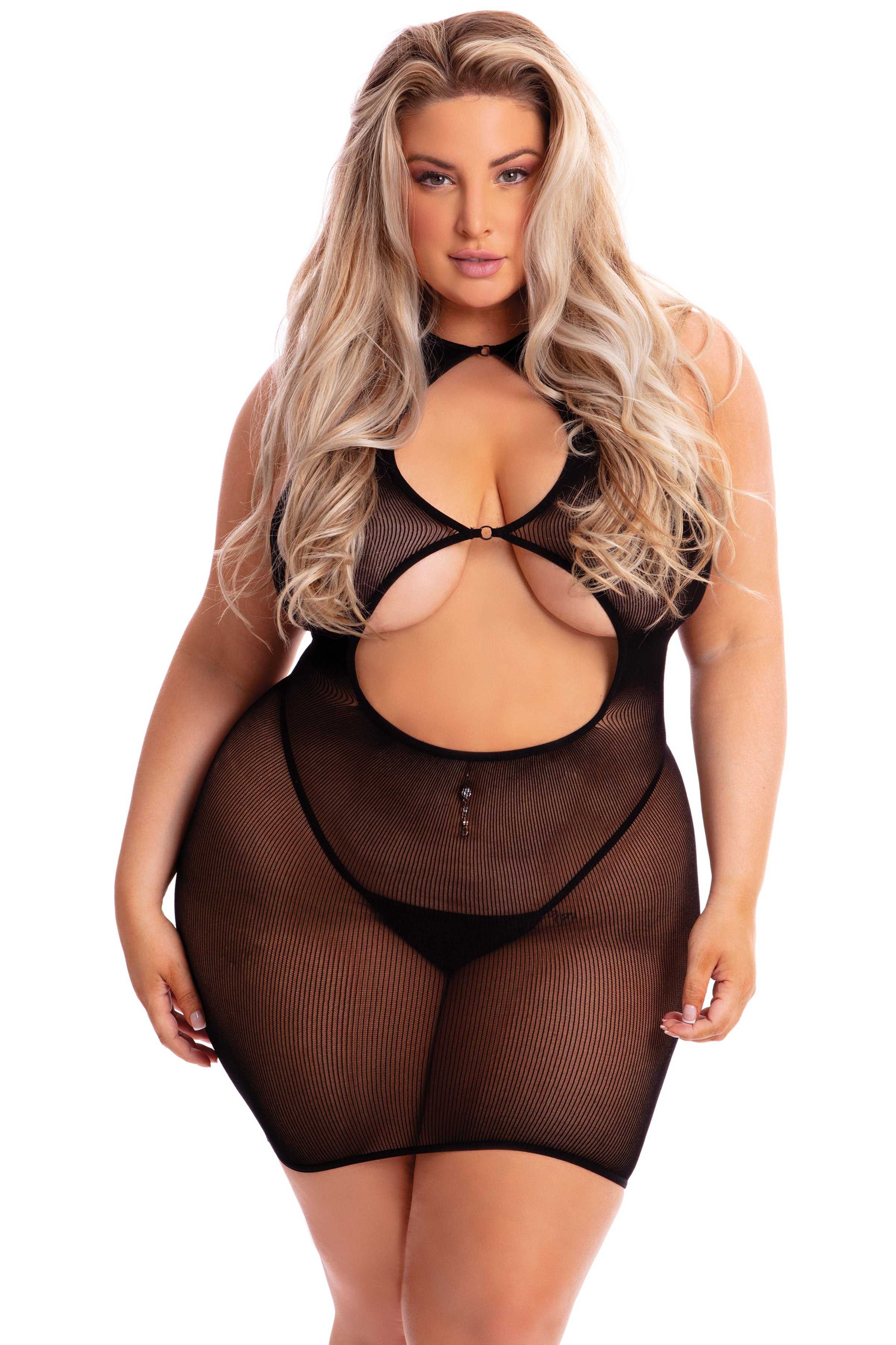 Follow Me Mini Dress - Queen Size - Black Luxe Ember Essentials
