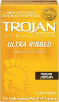 Trojan Stimulations Ulta Ribbed - 12 Pack Luxe Ember Essentials