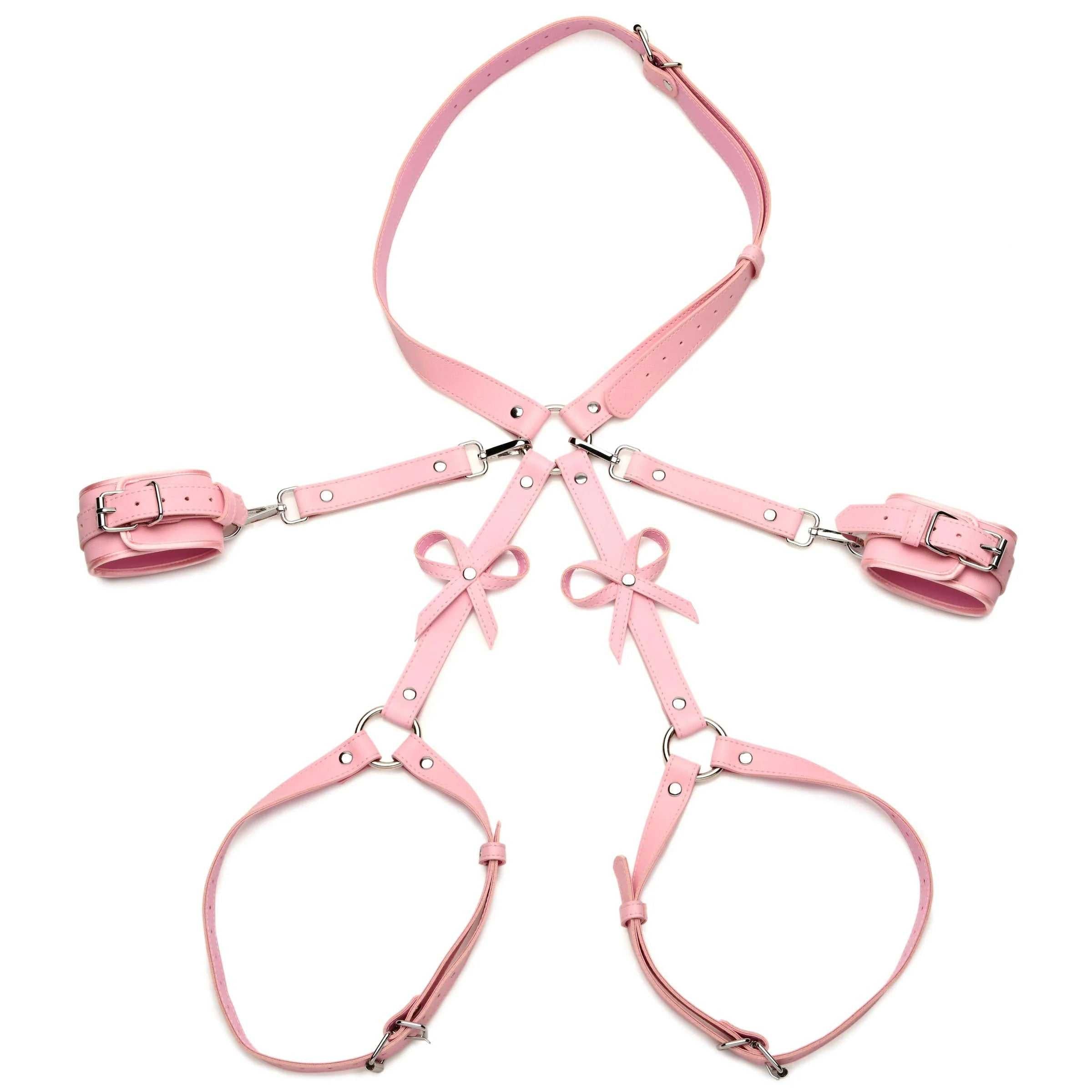 Bondage Harness With Bows - Medium/large - Pink Luxe Ember Essentials