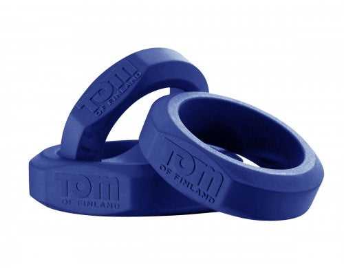 Tom of Finland 3 Pieces Silicone Cock Ring Set Luxe Ember Essentials