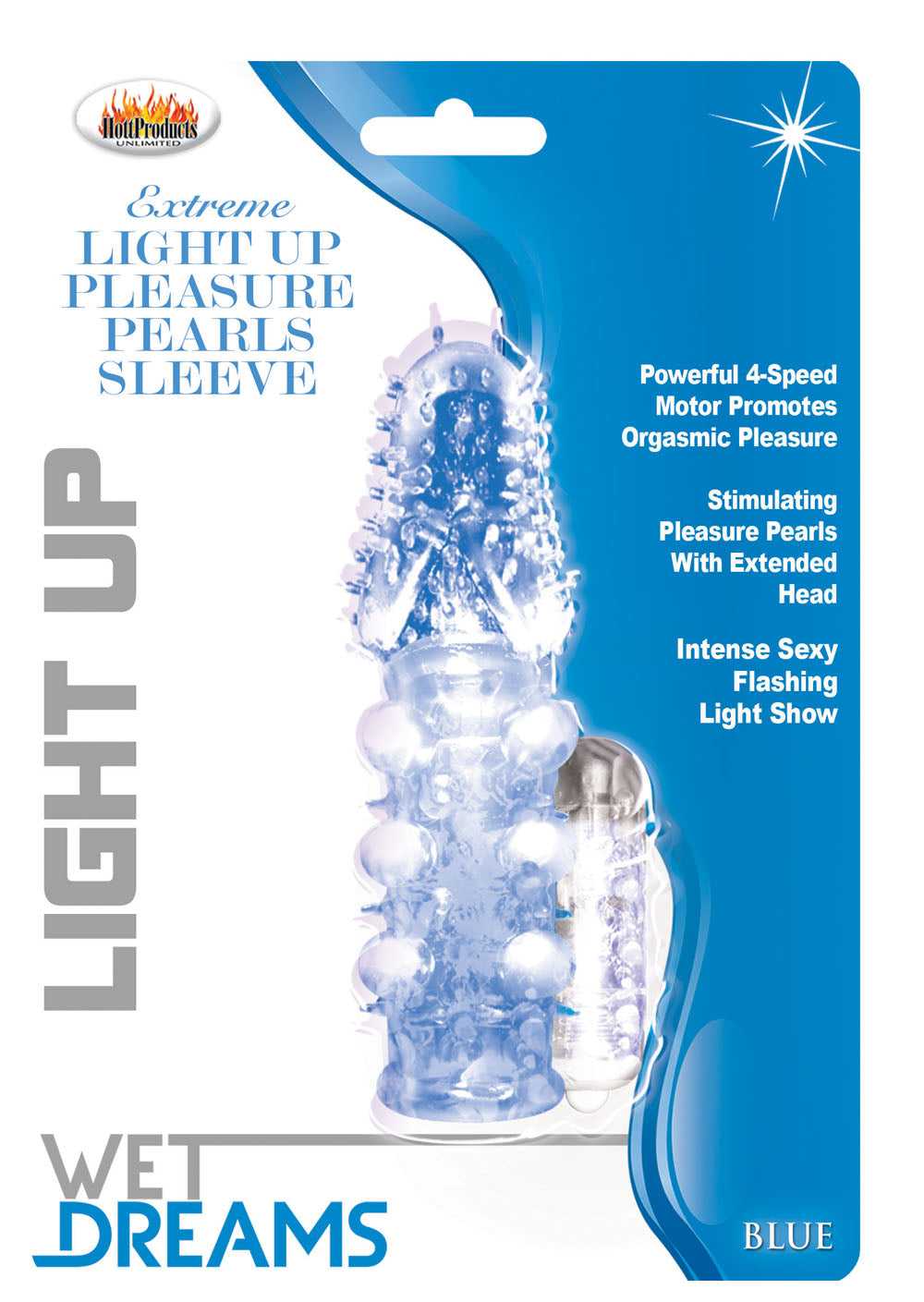 Light Up Extreme Pleasure Pearls Sleeve - Blue Luxe Ember Essentials