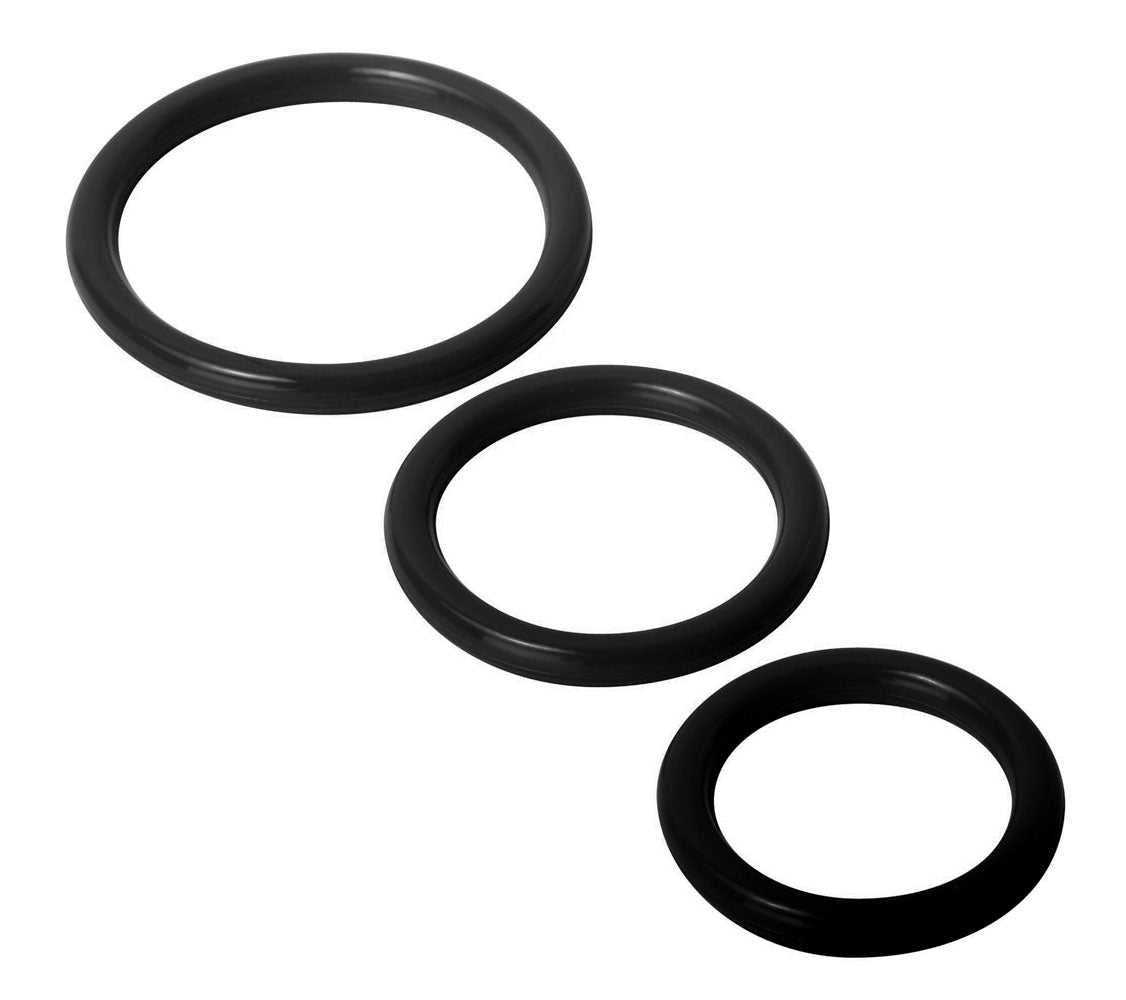Trinity Silicone Cock Rings - Black Luxe Ember Essentials