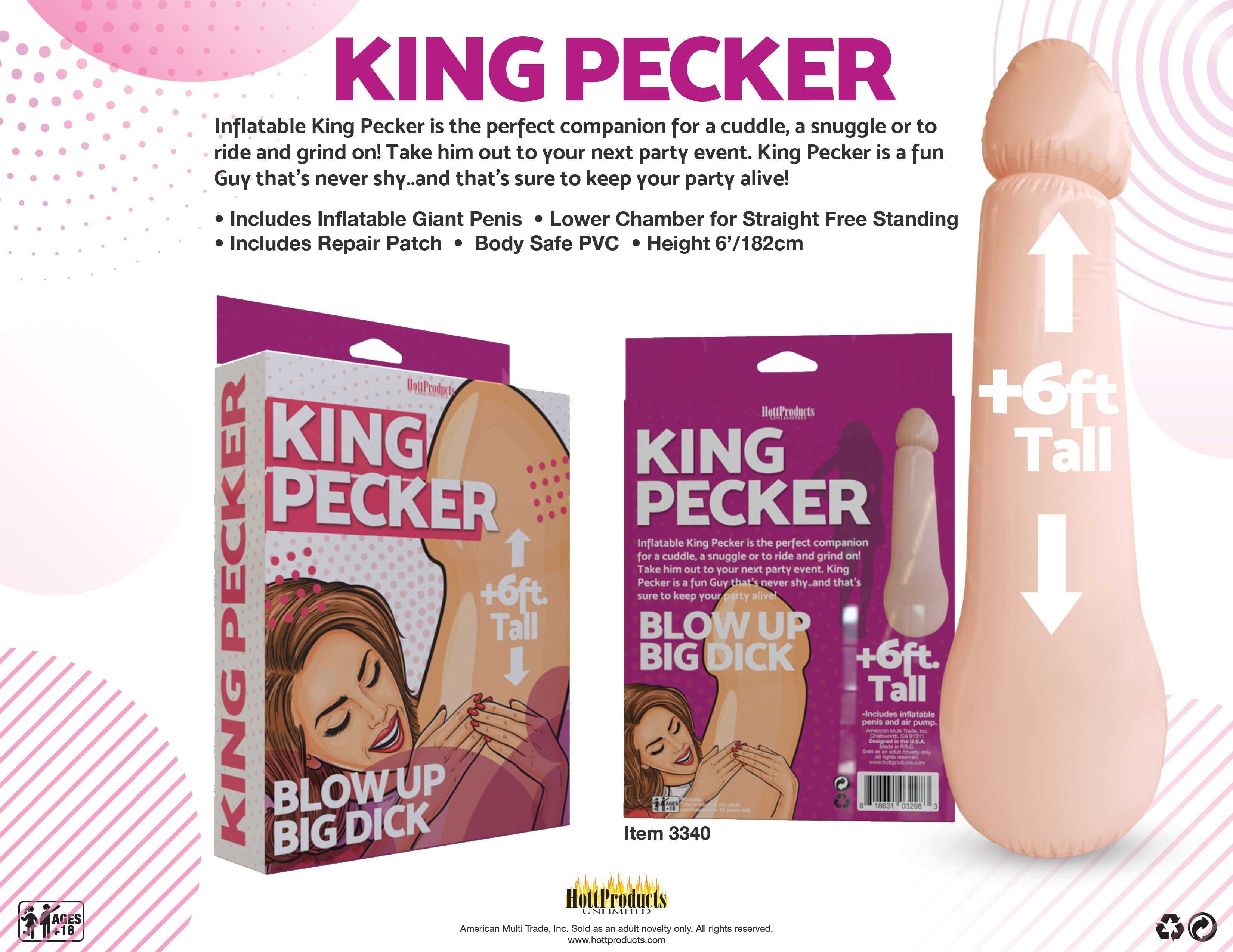 King Pecker- 6 Foot Giant Inflatable Penis Luxe Ember Essentials
