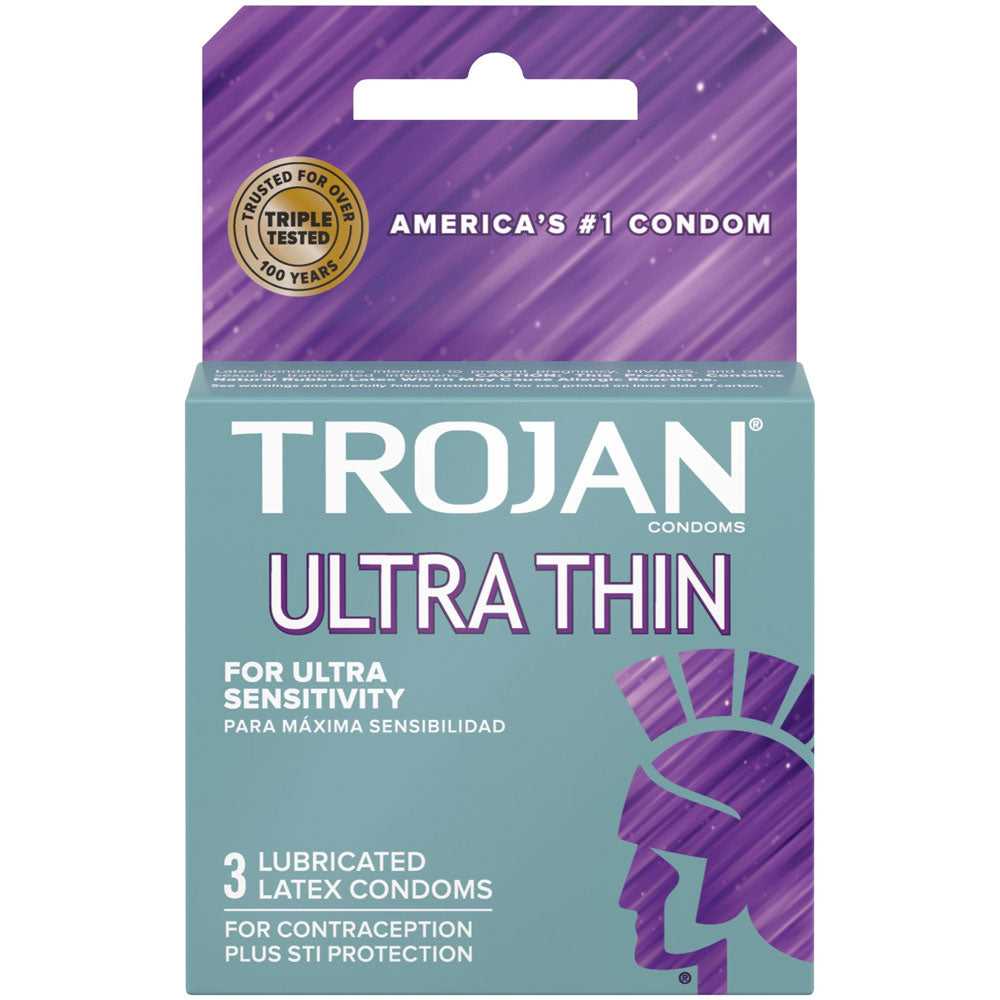 Trojan Sensitivity Ultra Thin Lubricated Condoms - 3 Pack Luxe Ember Essentials